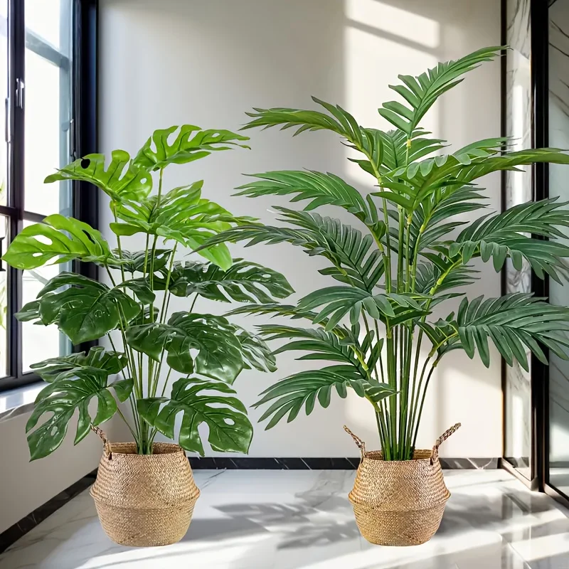 2pcs Green 24Leaves Artificial - Monstera Adansonii ulasan dan harga